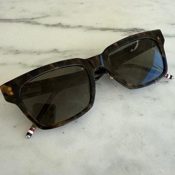 Thom Browne - 418 Square-Frame Tortoise shell Acetate Sunglasses - Picture 2 of 9